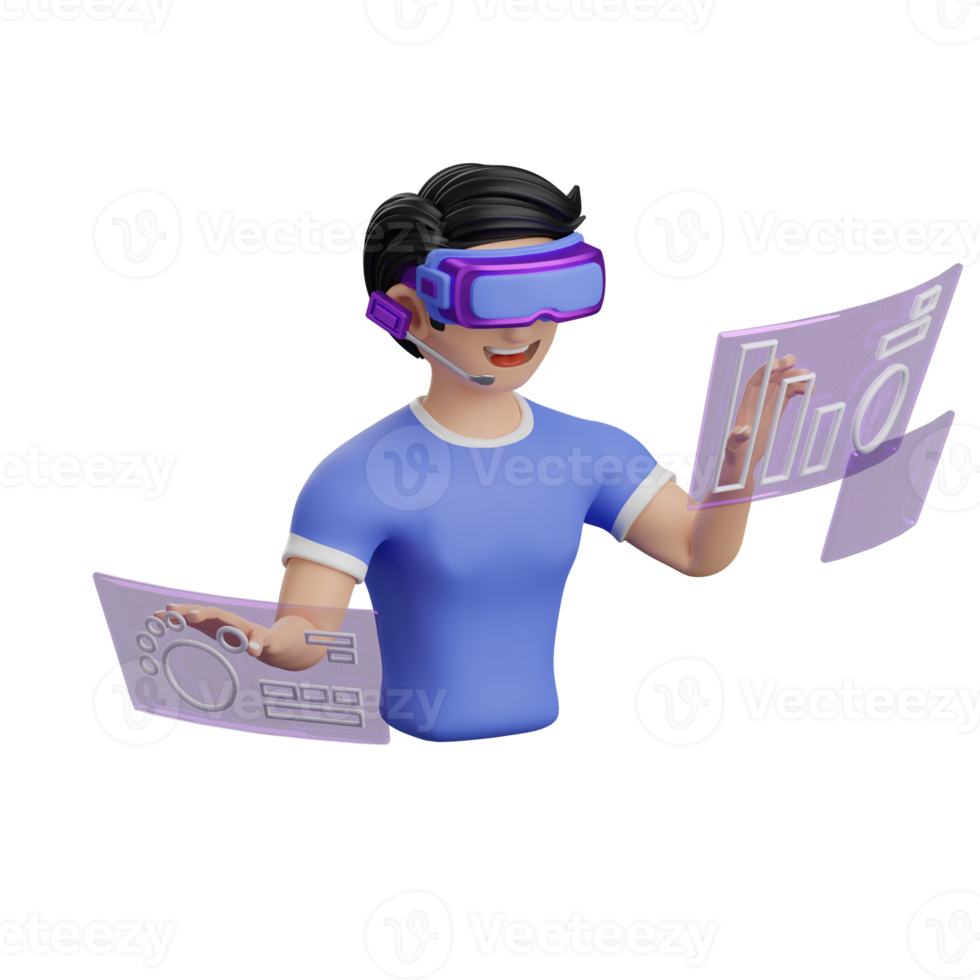 Virtual Reality 3D illustration png