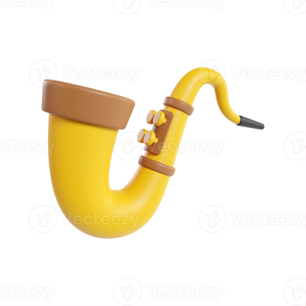 Saxophone 3D illustration png