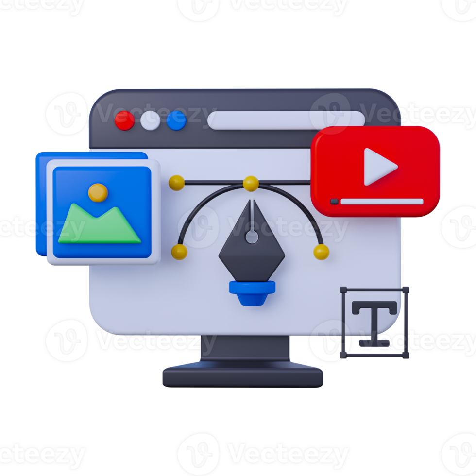 Editing 3D Illustration png