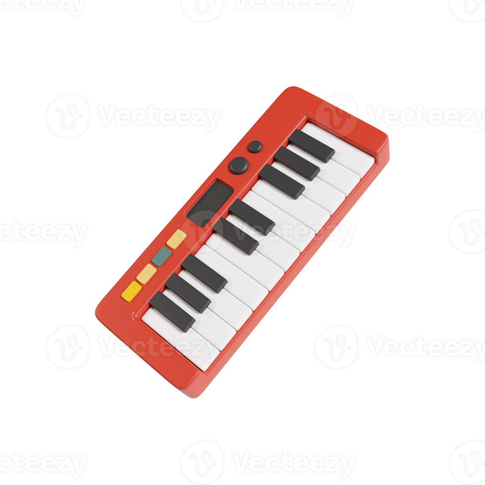 Keyboard Synthesizer 3D illustration png