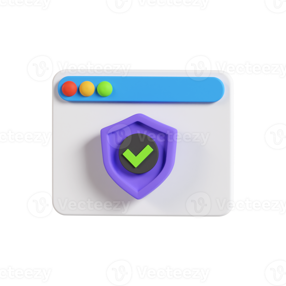 website security 3D Illustration png