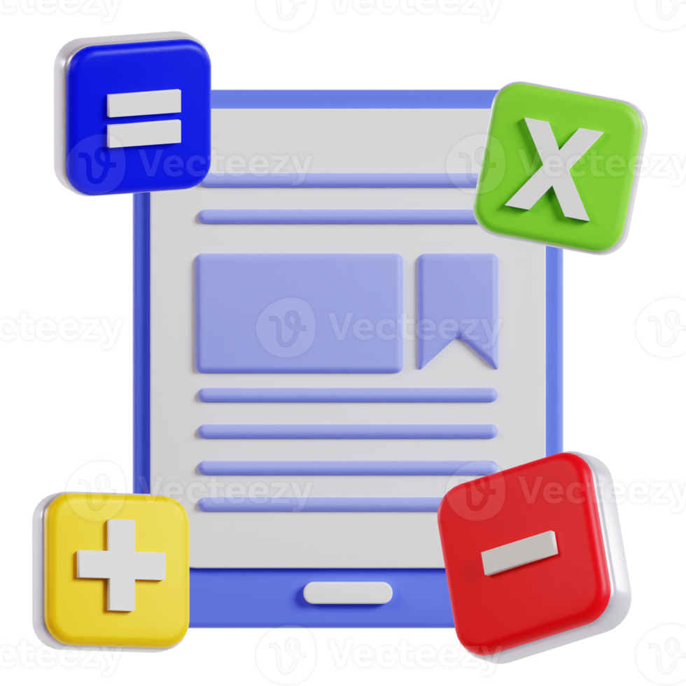 Maths Book 3D Illustration png