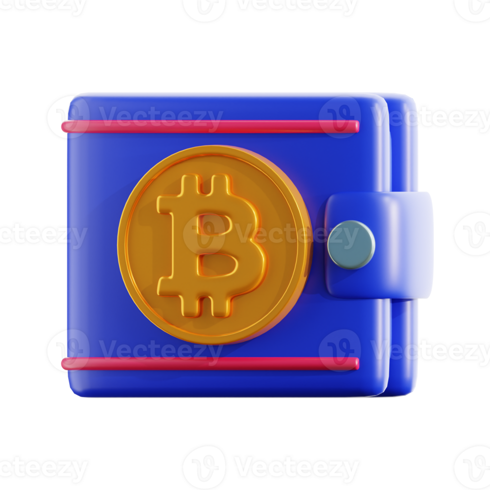 bitcoin wallet 3D Illustration png