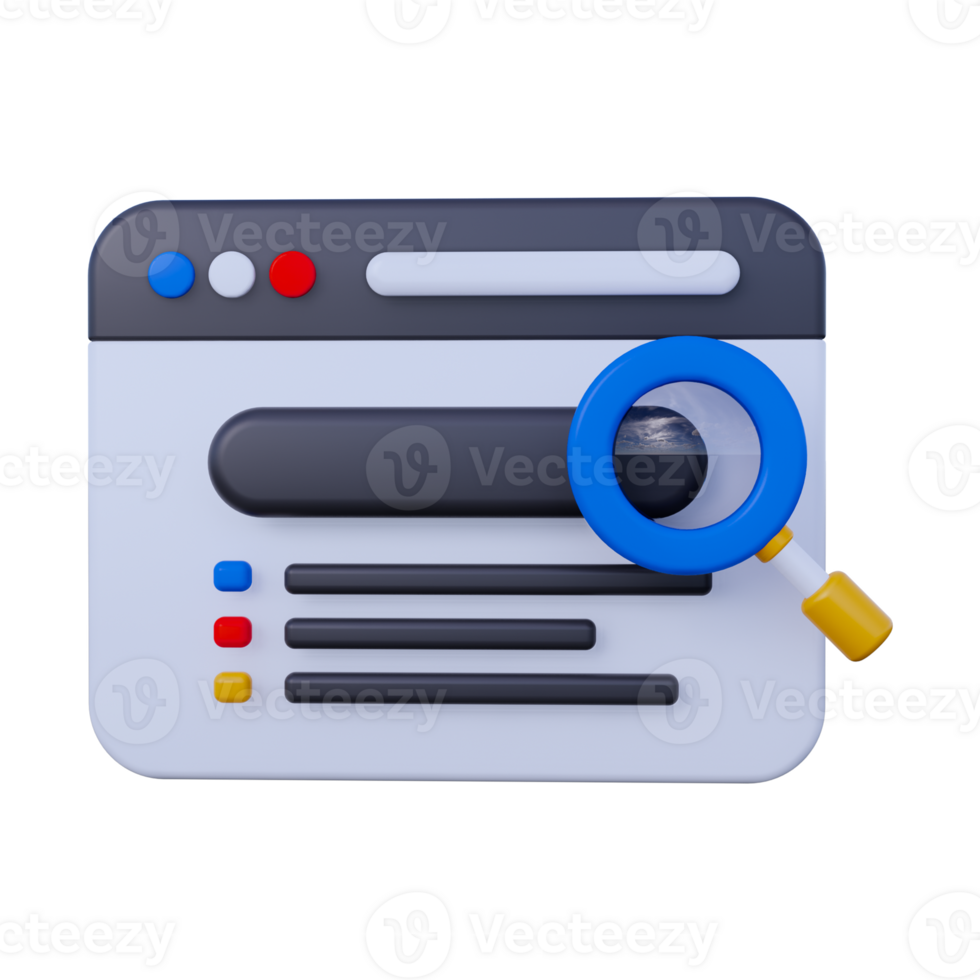 search website 3D Illustration png