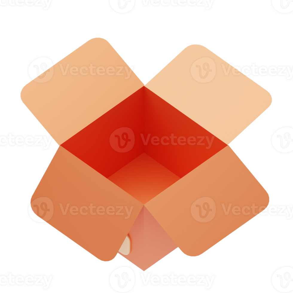 Open Box 3D Illustration png