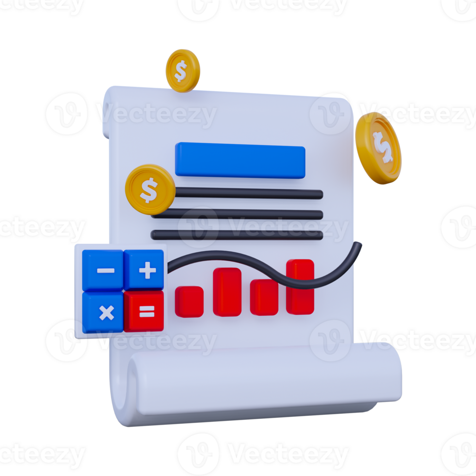 payment report 3D Illustration png
