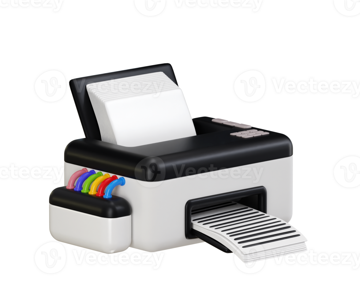 Laser printer machine icon 3d render concept of printing device for document printing icon illustration png