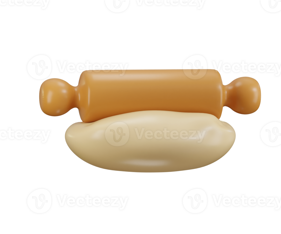 Rolling Pin icon 3d rendering illustration png
