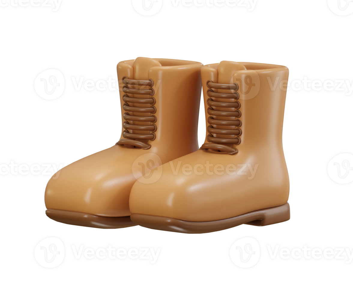 Autumn rain boot shoes icon 3d rendering illustration png