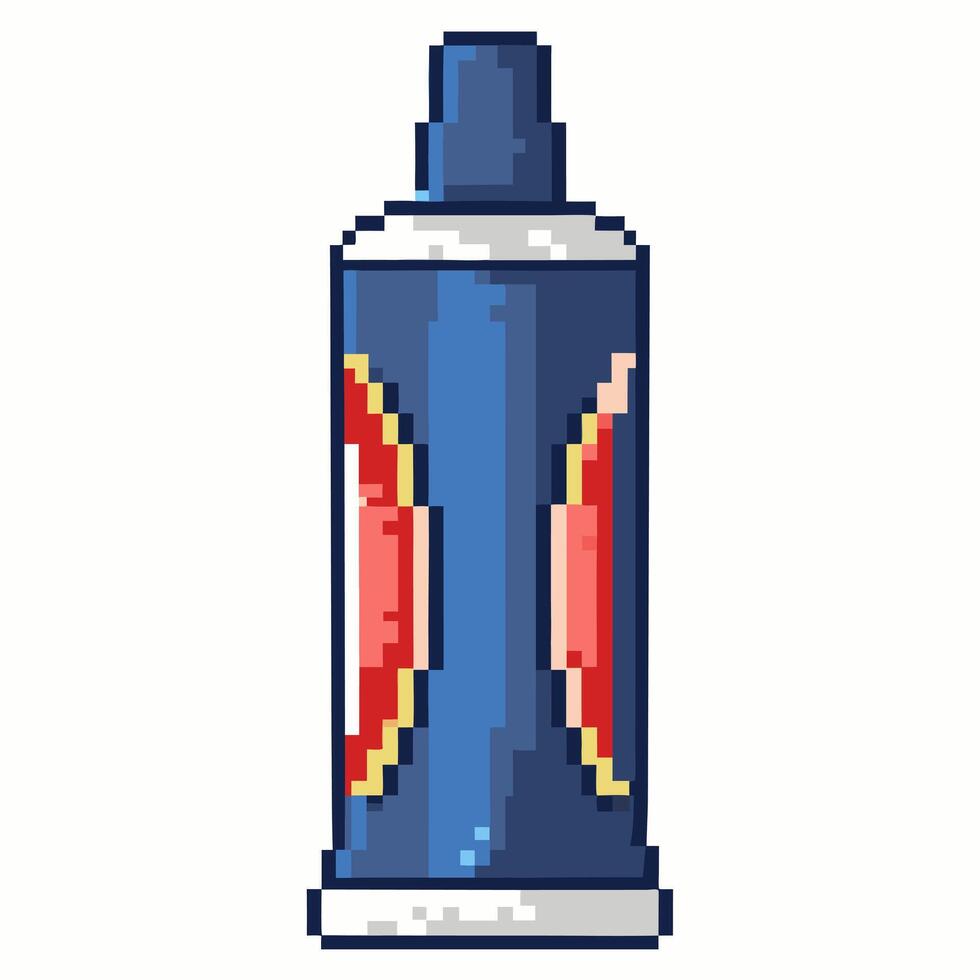 Pixel Art Toothpaste Tube Illustration in Retro 8 bit Style vector