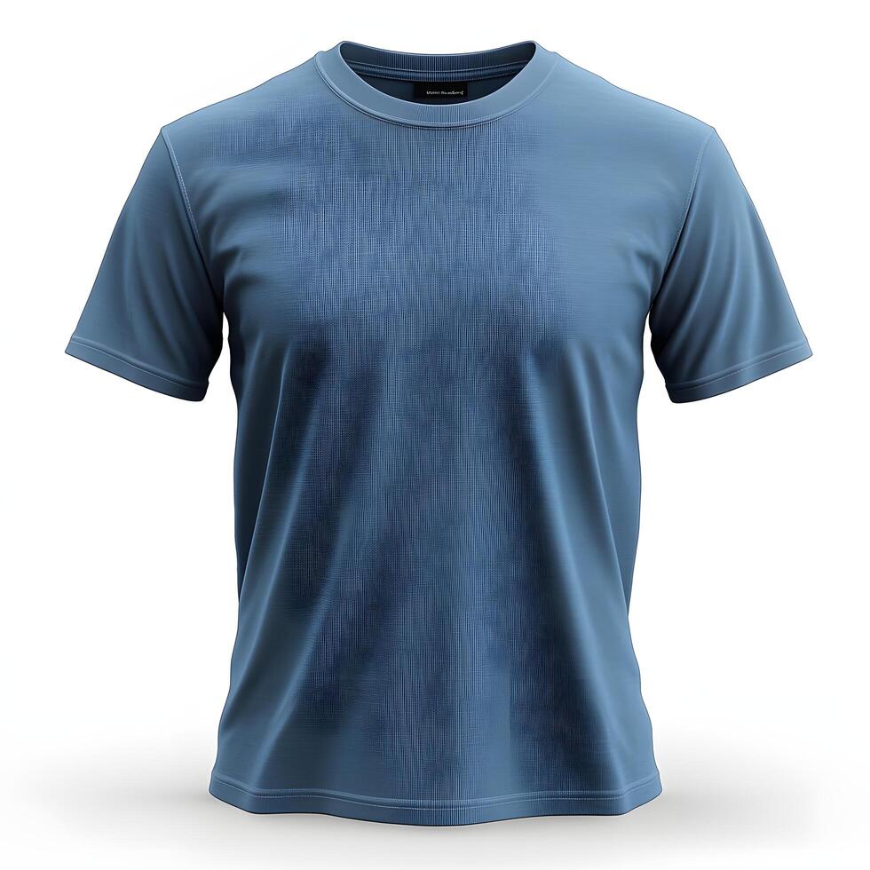 Blue t-shirt mockup on white background, apparel template for design photo