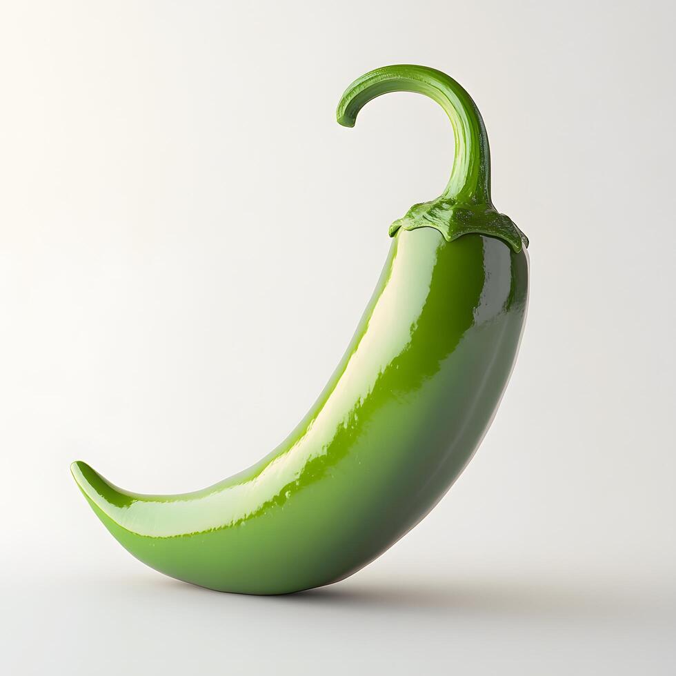 Vibrant green jalape,o pepper artwork, embodying freshness and heat photo