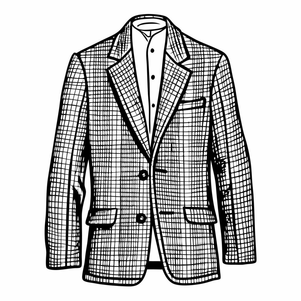 Stylish Checkered Blazer Illustration with Classic Design for Fashion Trends and Apparel Concepts vector