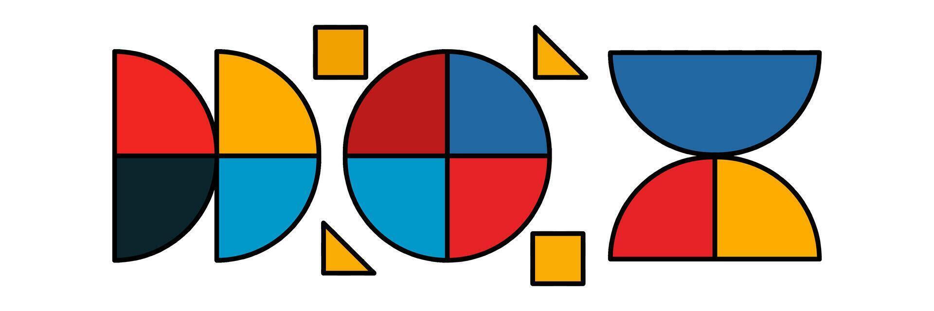 Abstract Bauhaus composition with colorful geometric shapes vector