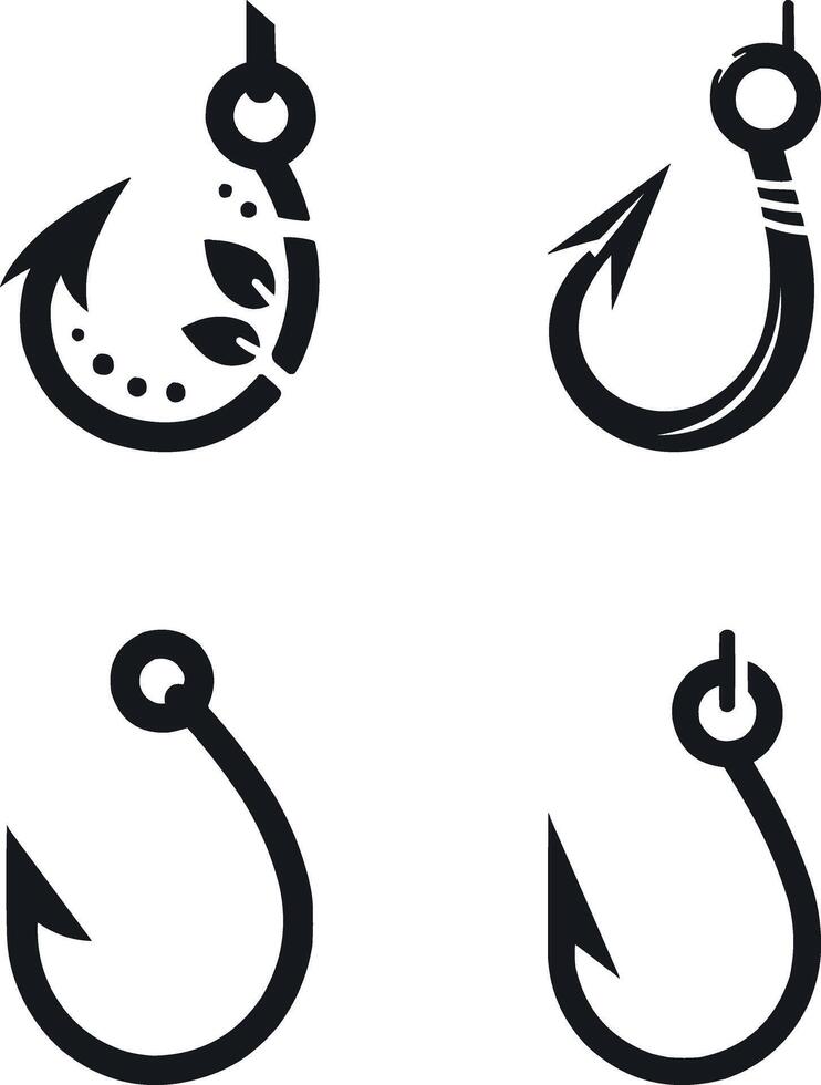 fishing hook icon set illustration vector