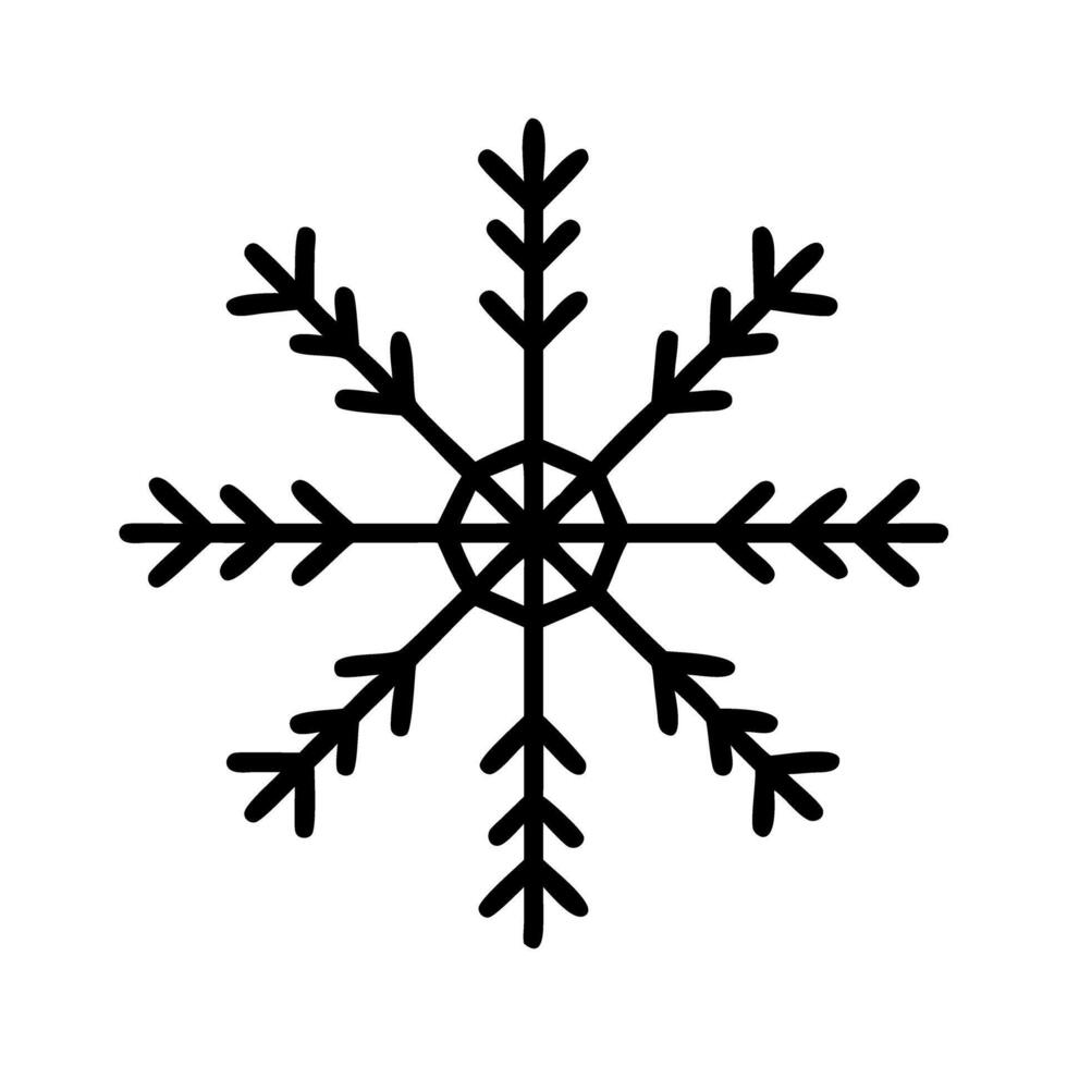 Minimalist Snowflake Icon for Winter Design Projects vector