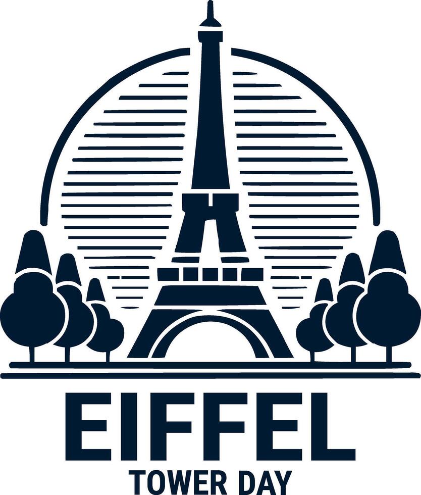 the logo for eiffel tower day vector