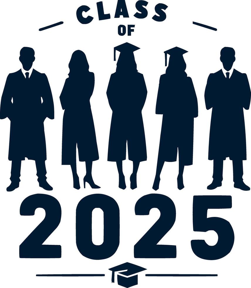 class of 2025 graduation design vector