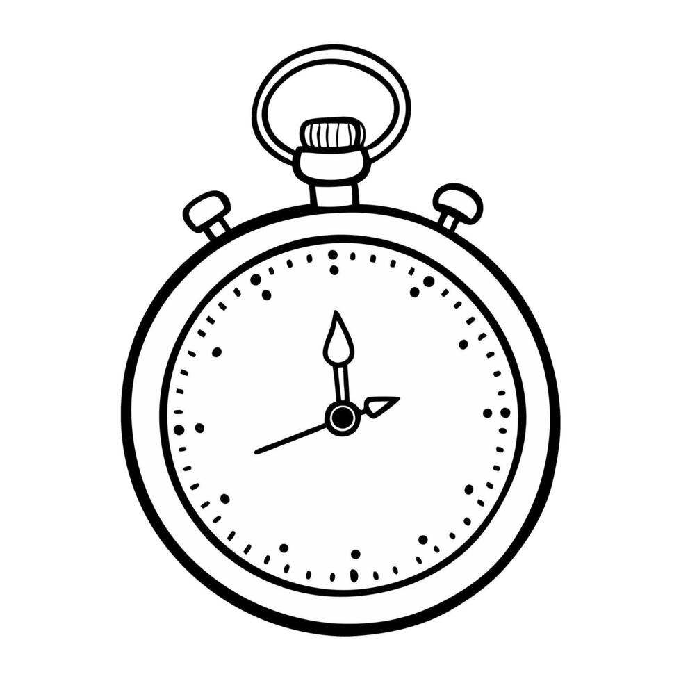 Minimalist Line Art Stopwatch Illustration for Timing Concepts vector