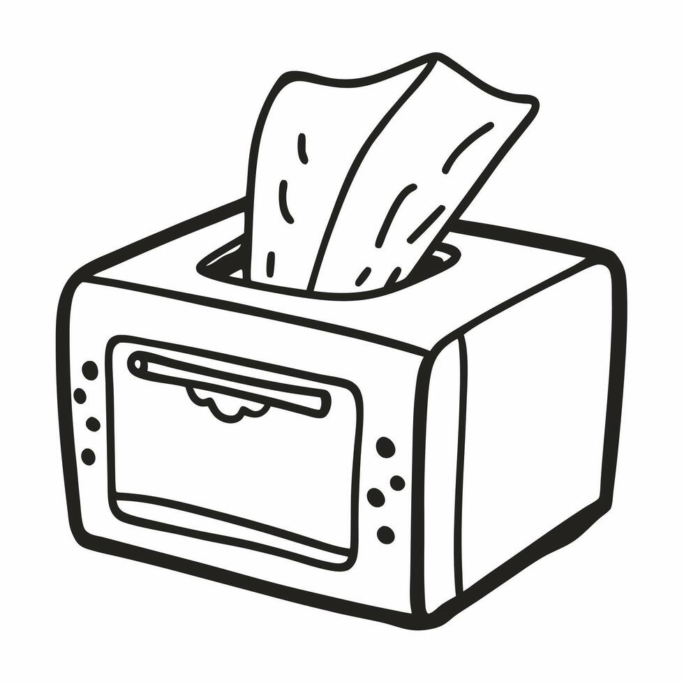 Hand Drawn Tissue Dispenser Illustration for Home and Office vector