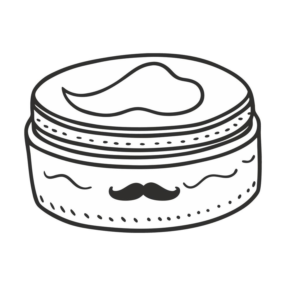 Vintage Mustache Wax Tin Illustration for Grooming and Barber Themes vector