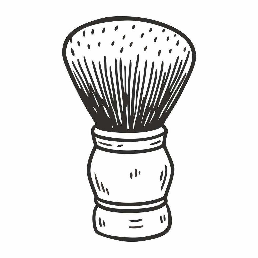Vintage Shaving Brush Illustration Retro Grooming Tool Art vector