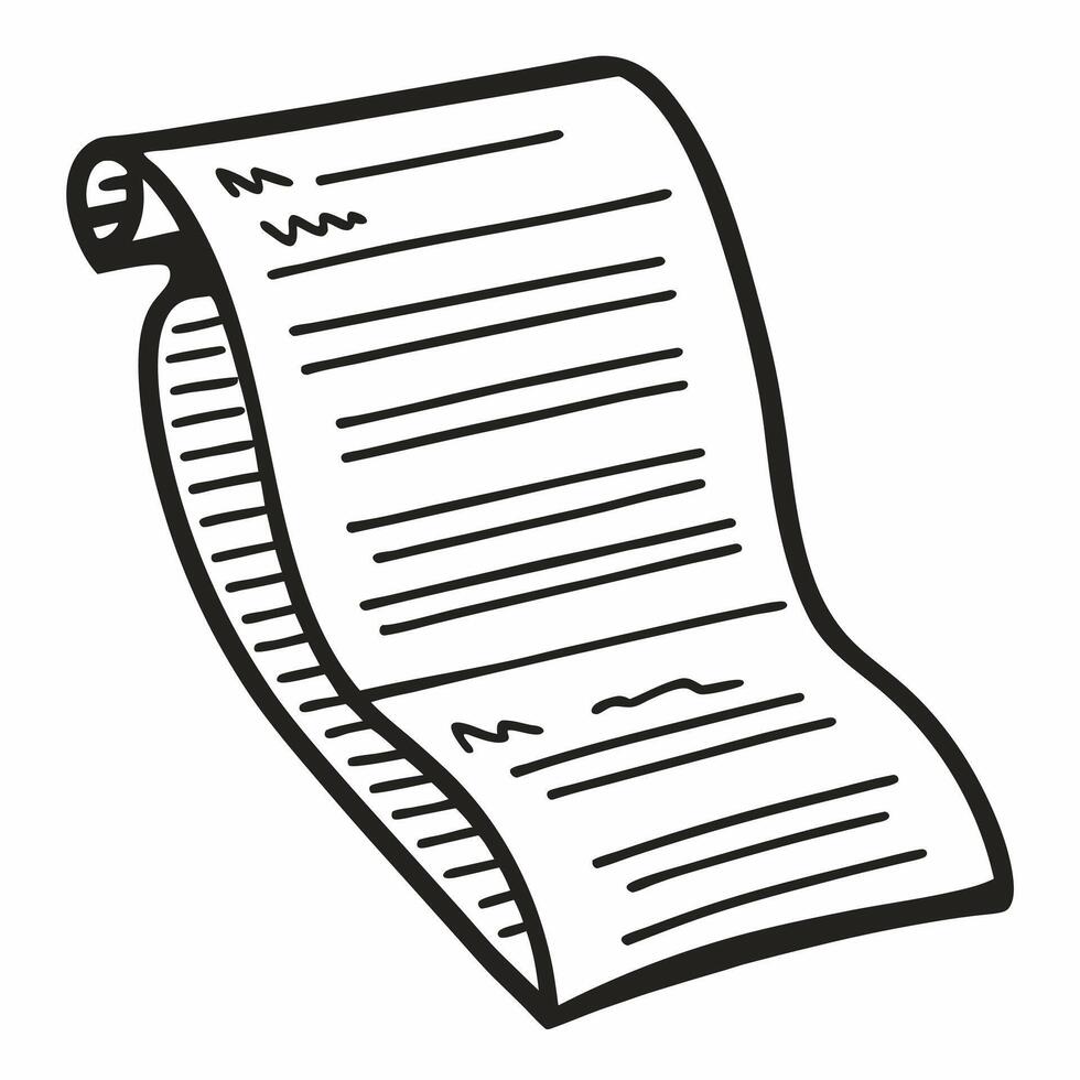 Hand Drawn Scroll Paper Vintage Document Illustration for Creative Projects vector