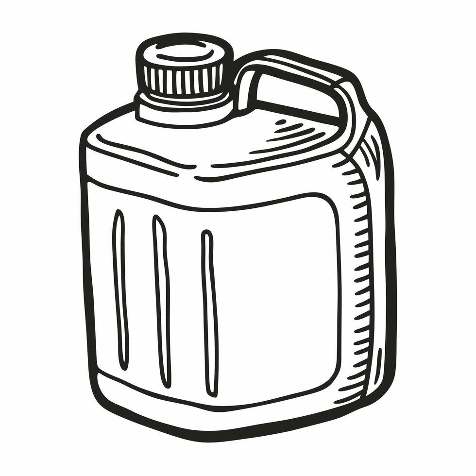 Hand Drawn Plastic Jug Sketch Illustration for Containers and Packaging Design vector