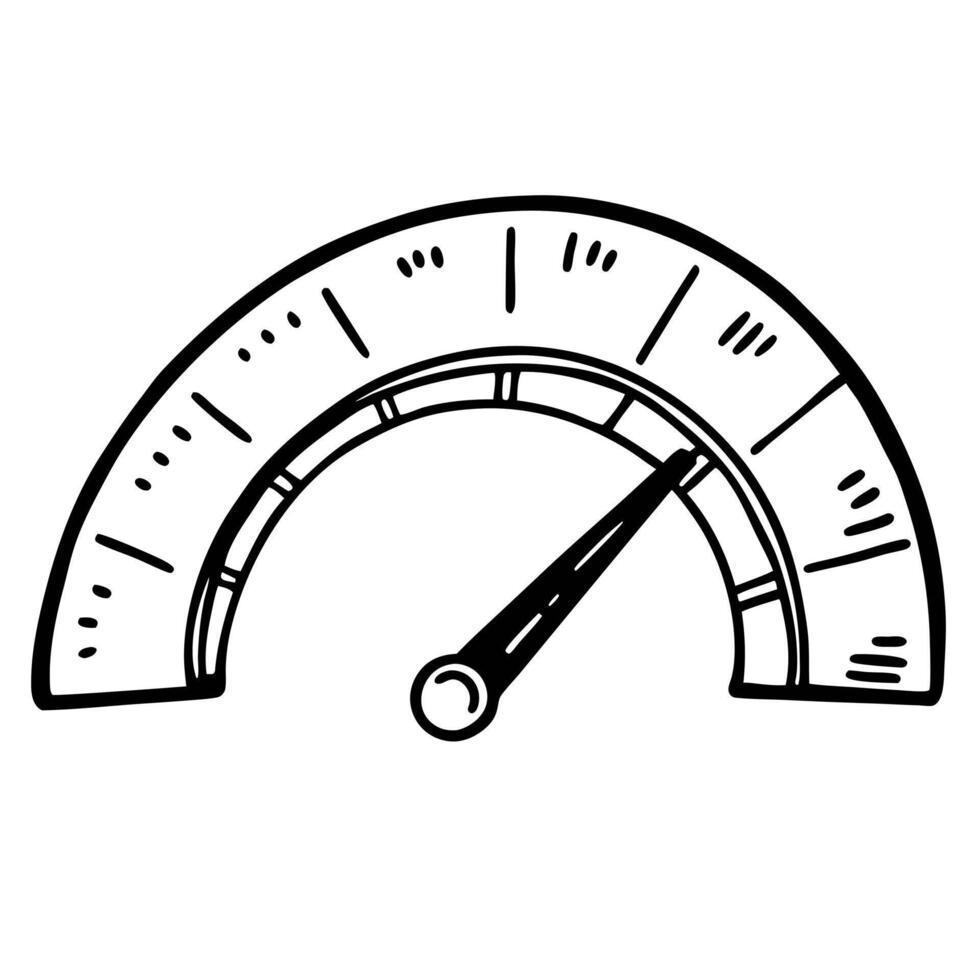 Hand Drawn Speedometer Gauge Illustration for Measurement and Progress Concepts vector