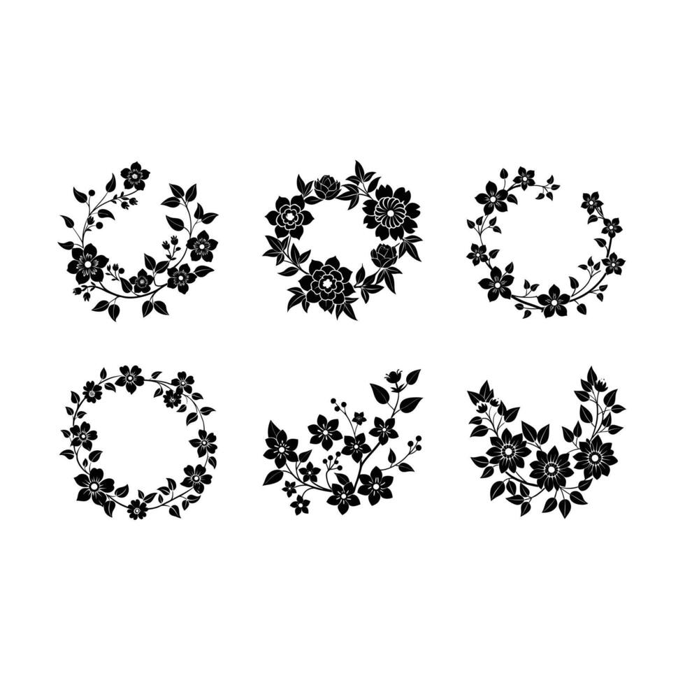Blossom Border Collection Design vector