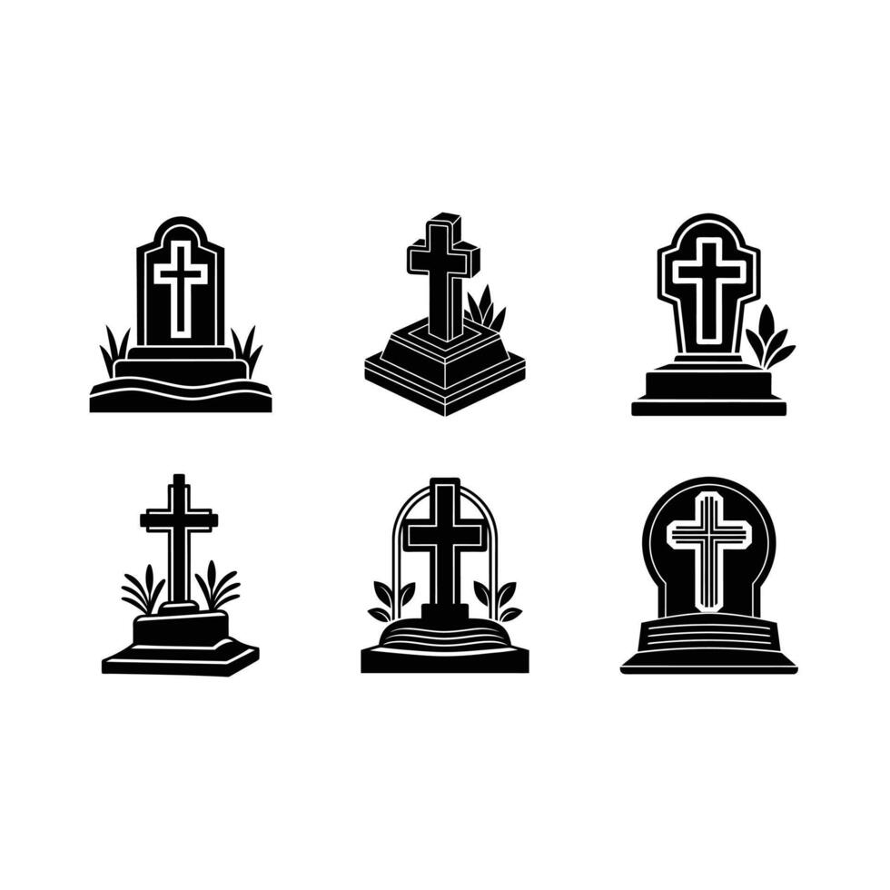 Cross Memorial Icon Design for Tribute and Remembrance vector