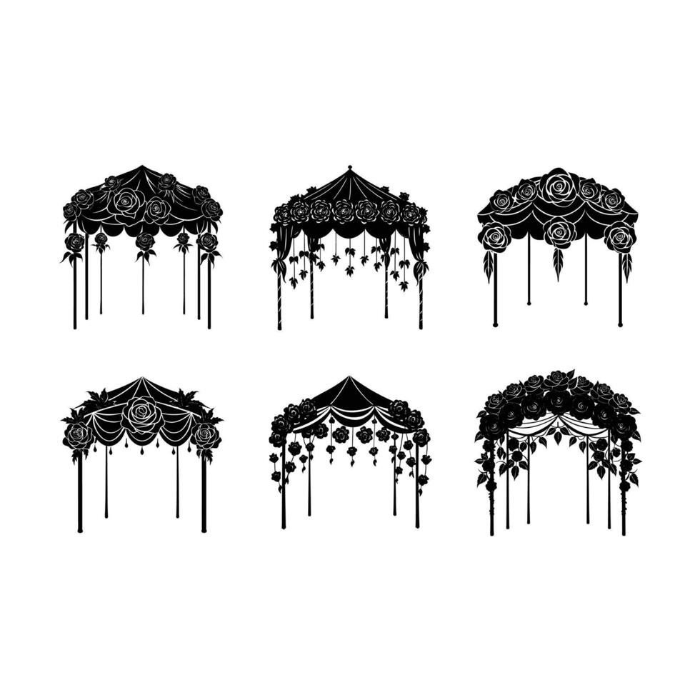 Rose Clad Canopy Illustration Floral Archway Design vector