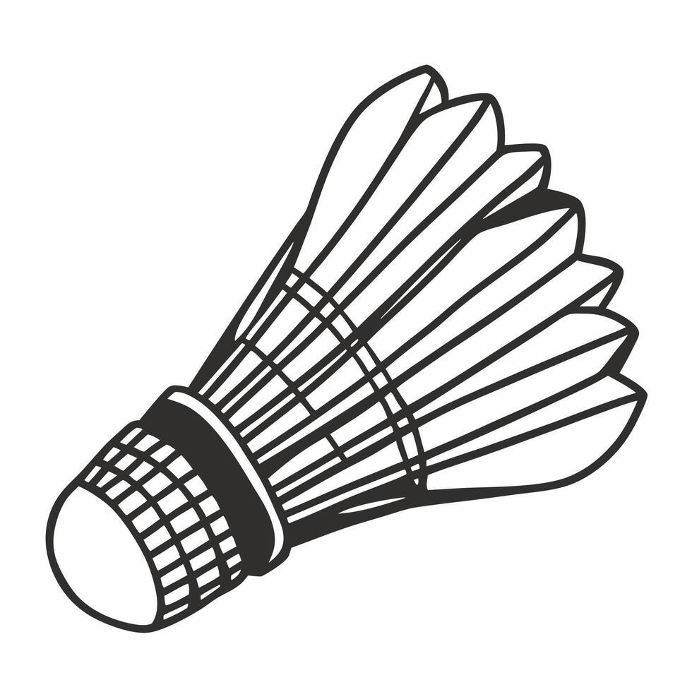 Monochrome Badminton Shuttlecock Illustration for Sports Design vector