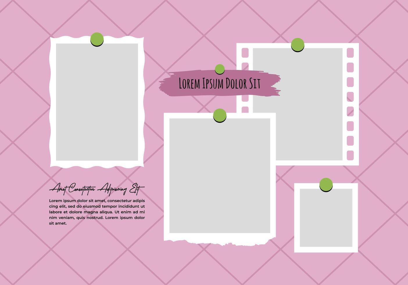 Photos Blank collage frame template for photos and images vector