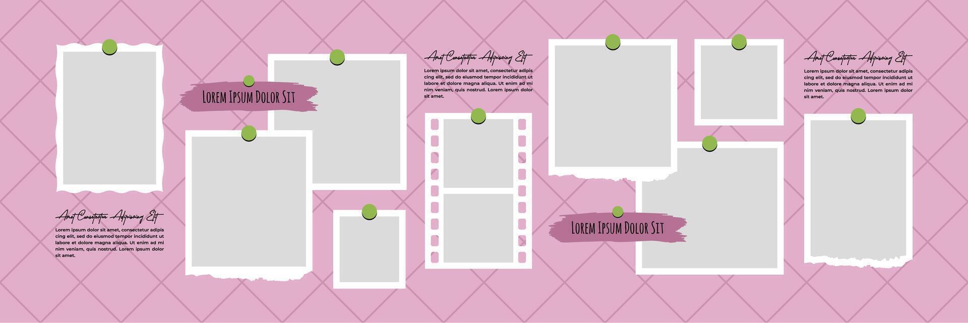 Frame Picture Collage photo template design vector