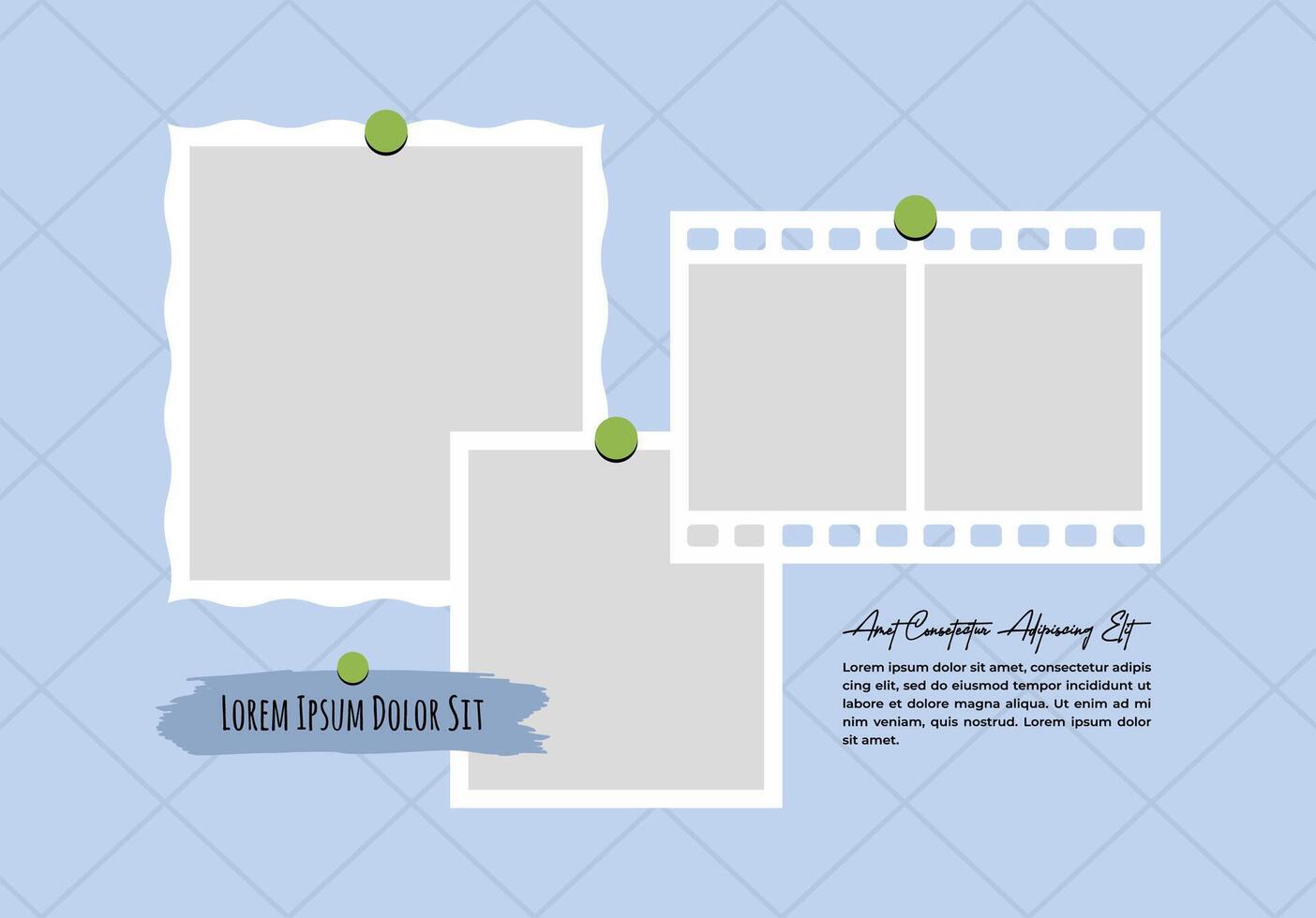 Photo frame Picture Collage grid effect overlay vector