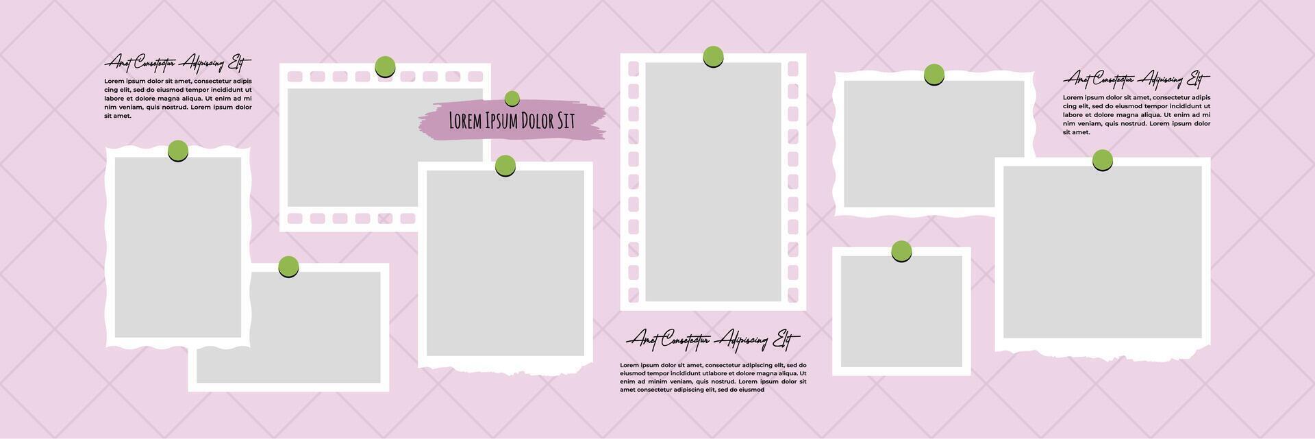 Design frame picture digital photo wall picture collage vector