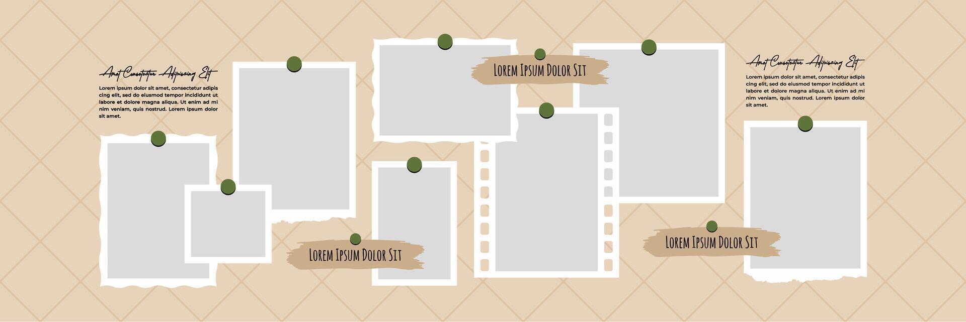 Design Blank Picture Untidy photo frame collage vector
