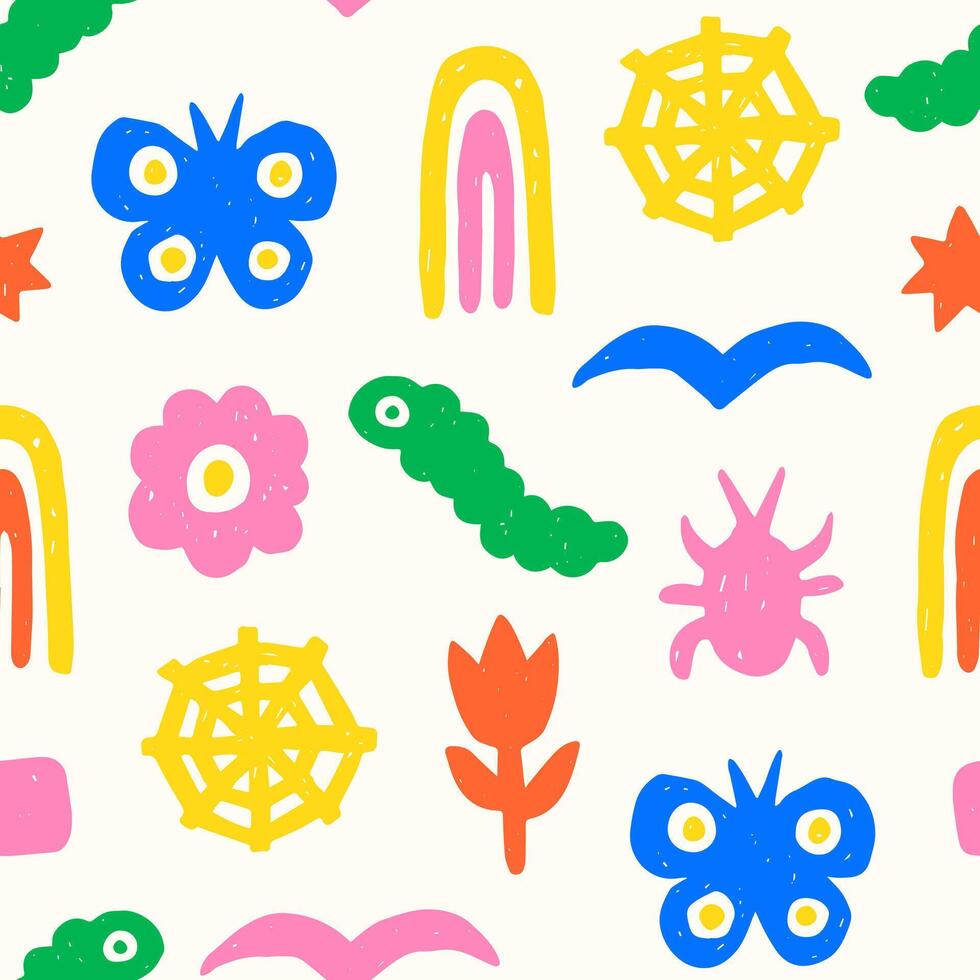 Abstract Insect Seamless Pattern vector