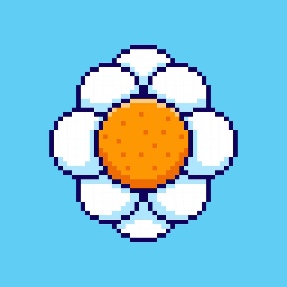 Pixel art Daisy Flower game asset design vector