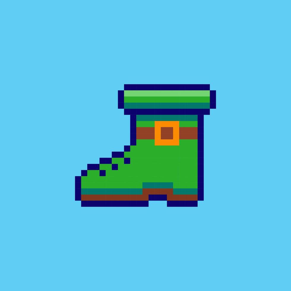 Pixel art Leprechaun Boot game asset design vector