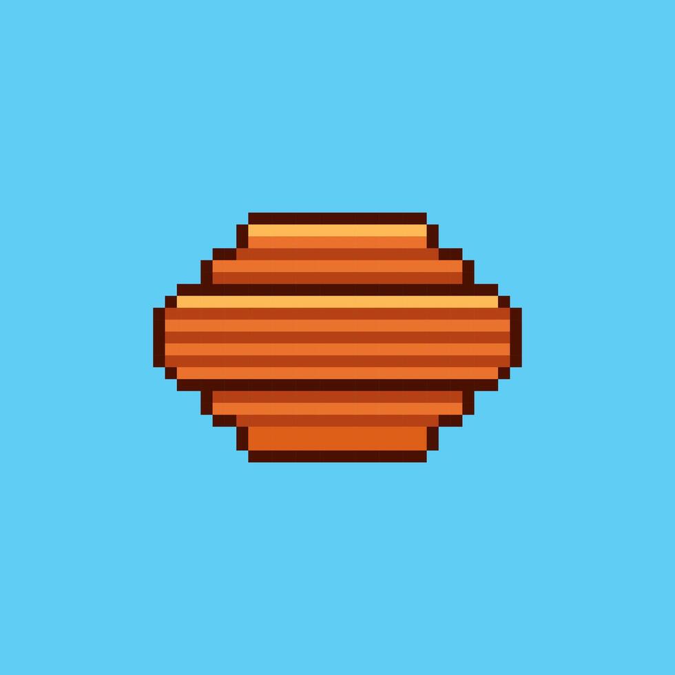 Pixel art Wooden Signboard game asset design vector