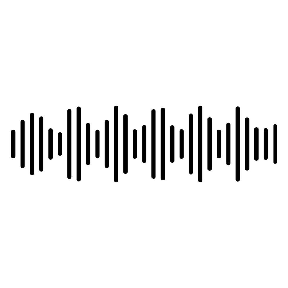 Dynamic Sound Wave Pulse, in Black and White vector