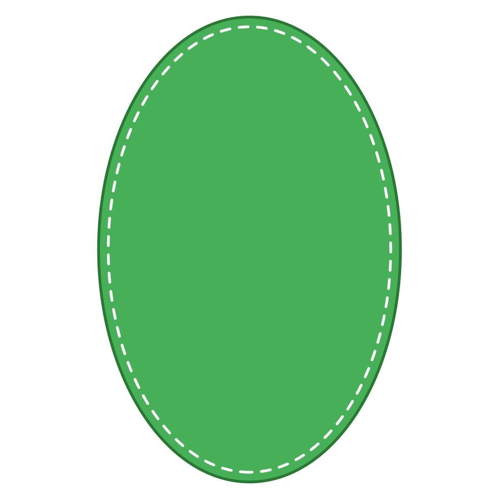 Emerald Oval with Dashed Border, Green oval shape border vector
