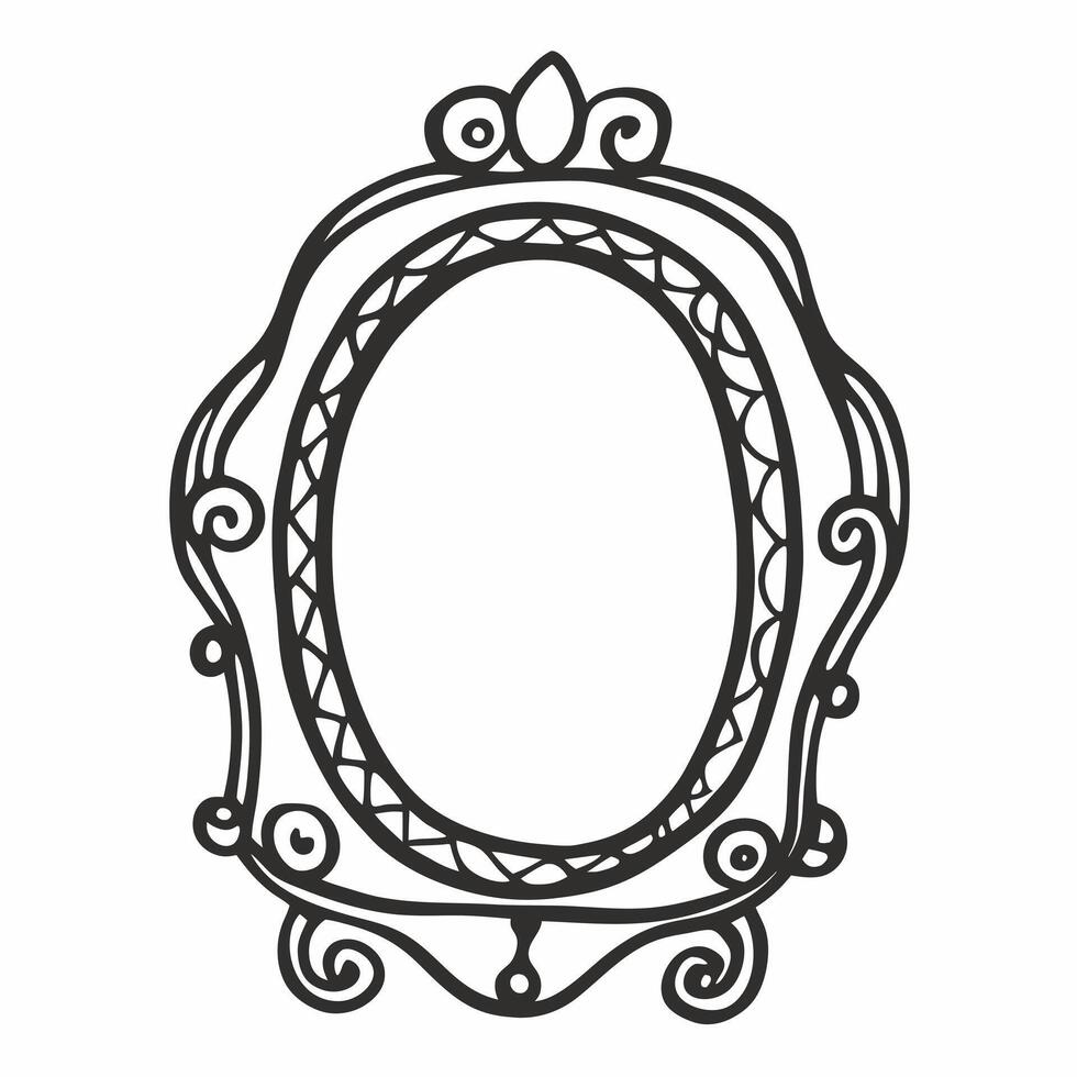 Ornate Vintage Oval Frame Illustration for Elegant Design Projects vector