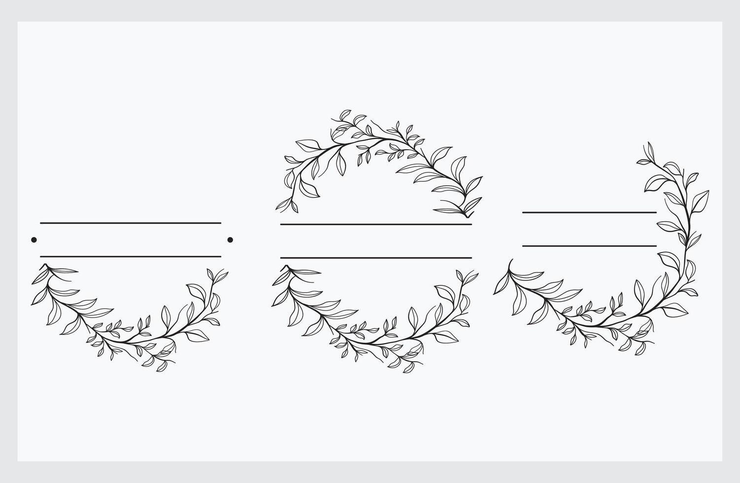 leaves branch border design vector