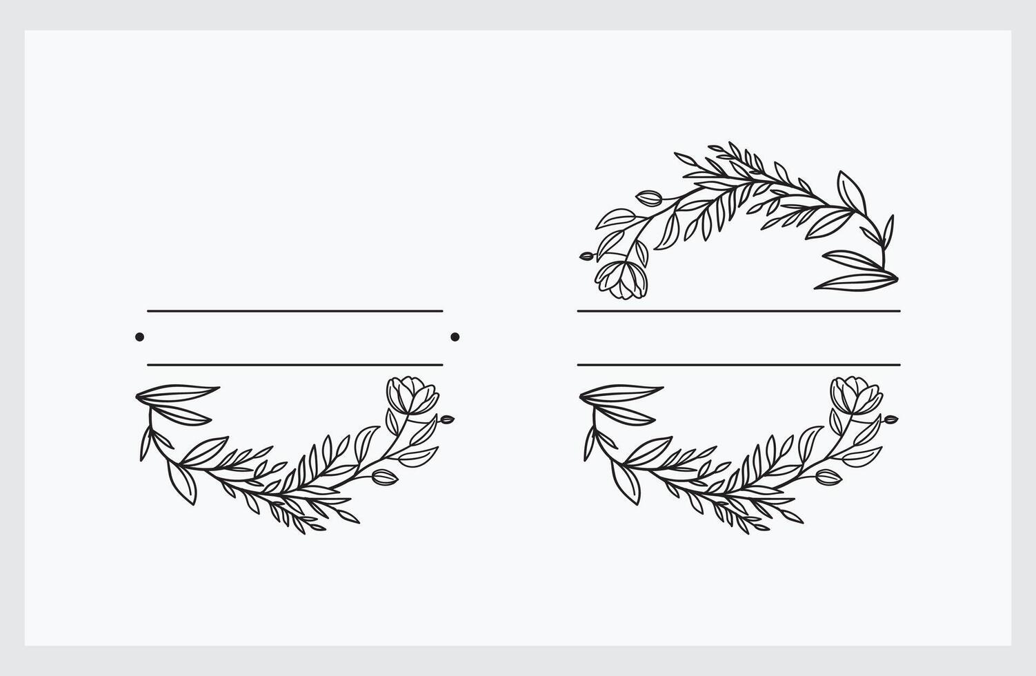 Floral borders line art design vector