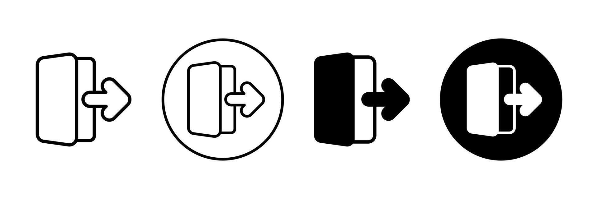 Varied Logout Icon Set in Multiple Styles vector