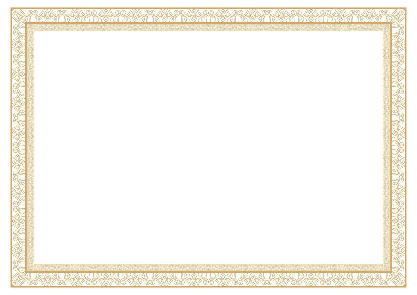 A blank certificate frame with a border vector