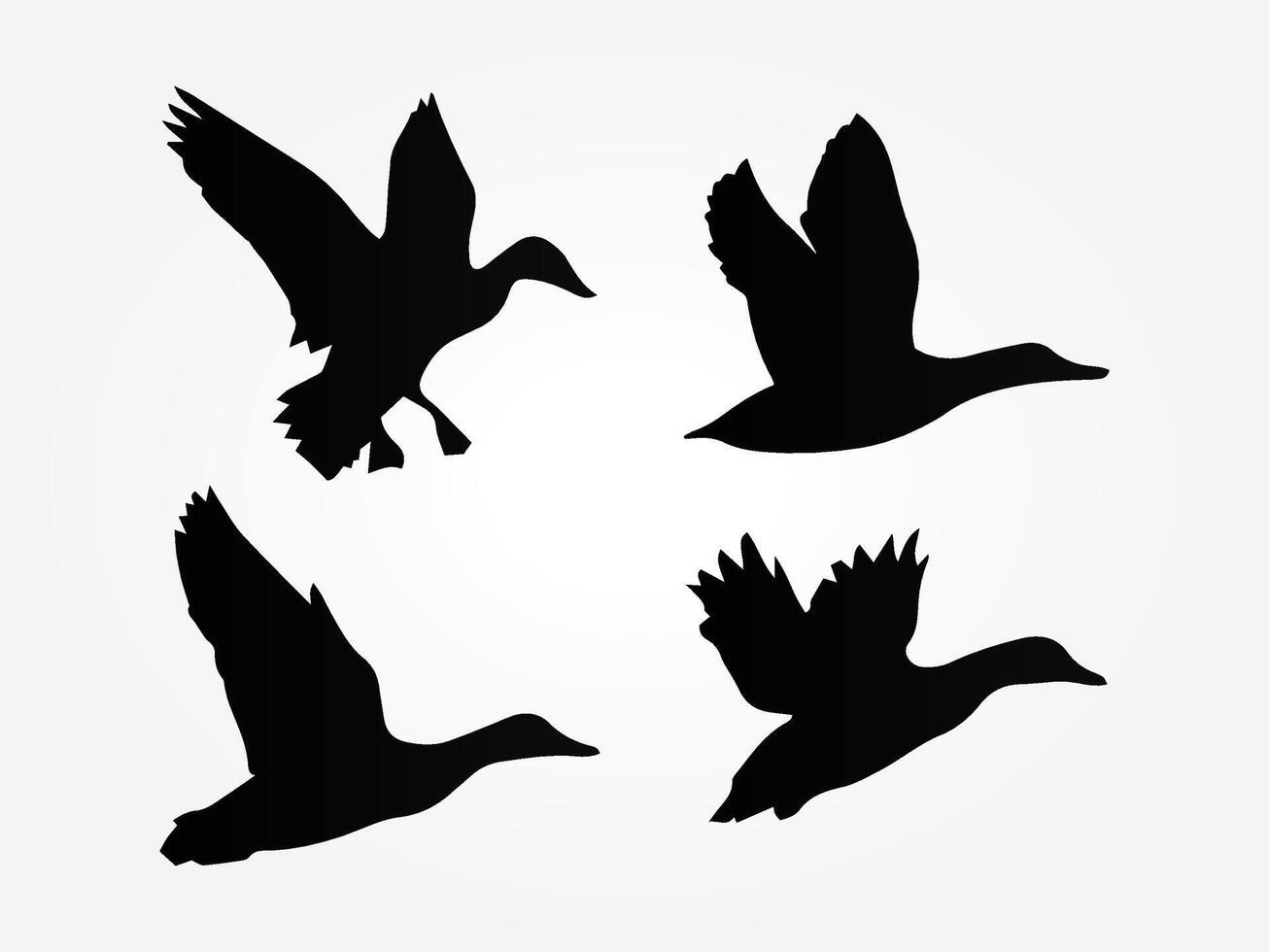 flying ducks silhouette art, illustration vector